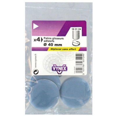 VYNEX  - Patin glisseur gris adh&eacute;sif ptfe d: 40mm x4