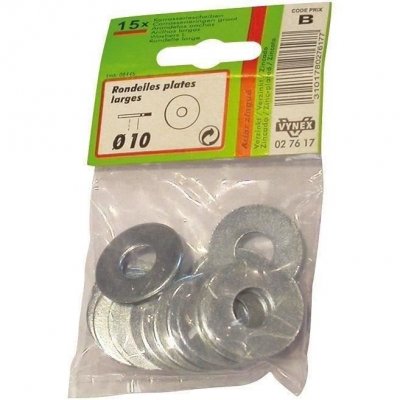 VYNEX  Rondelle Plate Large Acier zingu&eacute; &Oslash;10mm x15 pi&egrave;cessc