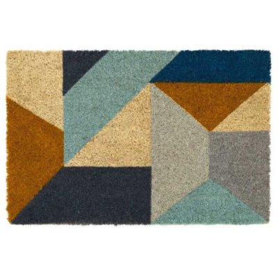 WADIGA  Paillasson Coco Multicolore Formes G&eacute;om&eacute;triques - 60x40x1.5cm