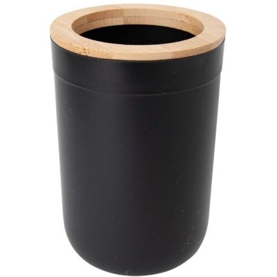 WADIGA  - Porte Brosse &agrave; Dents Noir et Bambou - Noir