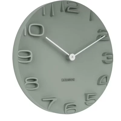Wall Clock On The Edge Jungle Green, Chrome Hands