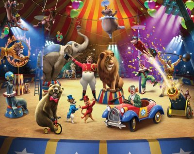  Walltastic - Papier peint enfant Cirque 305X244 cm - Multicolor