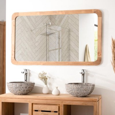 Wanda collection Grand Miroir Teck R&eacute;tro 120 X 70