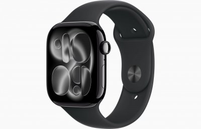 Watch Series 11 GPS 42mm Boitier en Aluminium Noir de Jais avec Bracelet Sport Noir - S/M