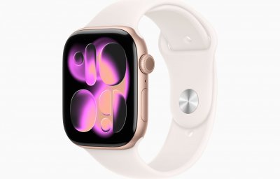 Watch Series 11 GPS 42mm Boitier en Aluminium Or Rose avec Bracelet Sport Rose Tendre - S/M