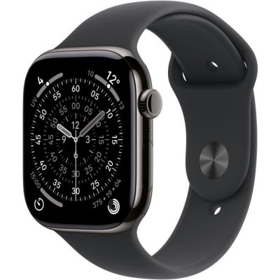 Watch Series 11 GPS + Cellular 46mm Boitier en Titane Ardoise avec Bracelet Sport Noir - S/M