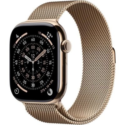 Watch Series 11 GPS + Cellular 46mm Boitier en Titane Or avec Boucle Milanaise Or - S/M