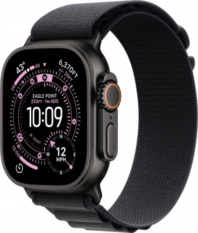 Watch Ultra 3 GPS + Cellular 49mm Boitier en Titane Noir avec Boucle Alpine Noir - Medium