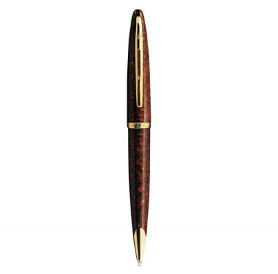 WATERMAN  Car&egrave;ne Stylo bille, Ambre, recharge bleue pointe moyenne, Coffret cadeau