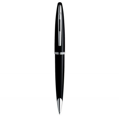WATERMAN  Car&egrave;ne: Stylo Bille Laque Noire St, Encre Bleu Taille Moyenne