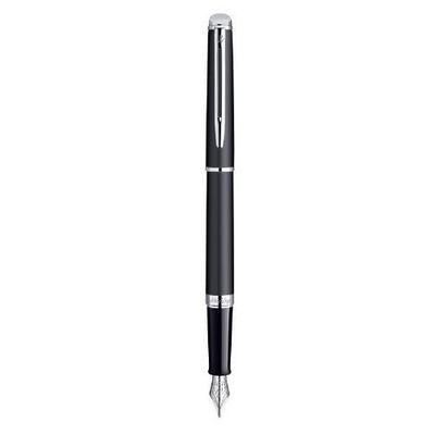 WATERMAN  H&eacute;misph&agrave;re Stylo plume &agrave; Pointe Fine Attributs Chrom&eacute;s Mat Noir