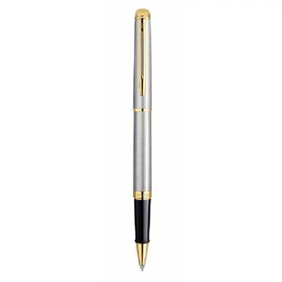 WATERMAN  hemisphere stainless steel gold trim rollerball - gift boxed S0920350