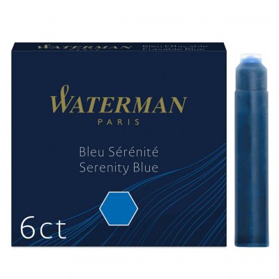 WATERMAN  Lot de 6 cartouches d'encre standard Bleu Effa&ccedil;able