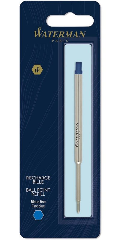 WATERMAN  recharge bille , pointe fine, bleue, blister X 1