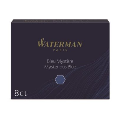 WATERMAN   cartouches d'encre longues, bleu myst&egrave;re noir