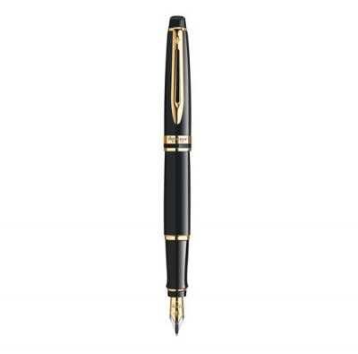 WATERMAN   stylo plume expert, laque noire g.t., trac&eacute;: m noir
