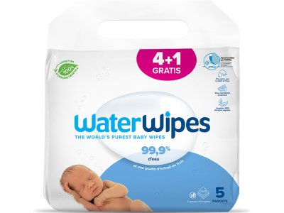 WATERWIPES  Lingettes - Lot 4+1 - Lot 5 x 60 lingettes