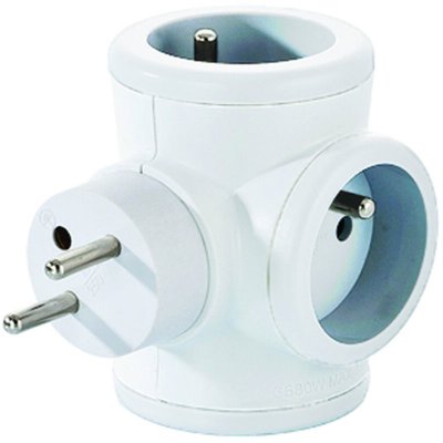 WATT & CO Watt&co - Chargeur Triplite 3x16A rotative 180&deg; - Blanc