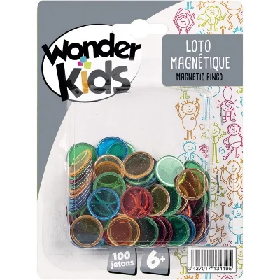 WONDERKIDS Wdk partner - a1300729 - jeux de soci&eacute;t&eacute; - 100 pions loto magn&eacute;tiques