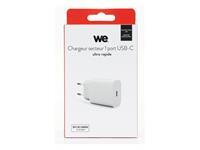 WE  Chargeur secteur - 1 Port USB-C - Coloris blanc.