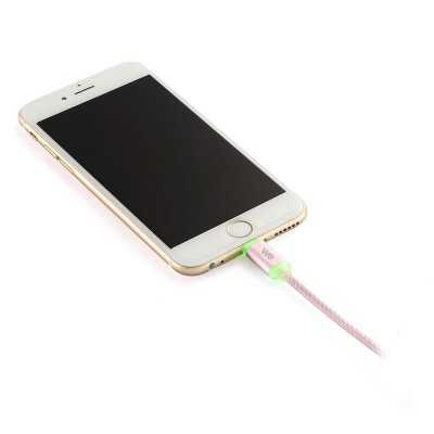 WE  Connect  C&acirc;ble USB/Lightning en nylon 1 m Or rose