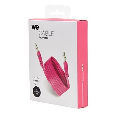 WE  JKPLAT150F C&acirc;ble Jack m&acirc;le/m&acirc;le Plat 1,50 m Fushia