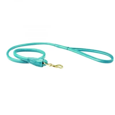 WEATHERBEETA  Rolled Leather Dog Lead Medium Teal