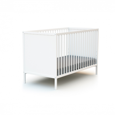 WEBABY  - Lit b&eacute;b&eacute; 60x120 cm &agrave; panneaux - Blanc