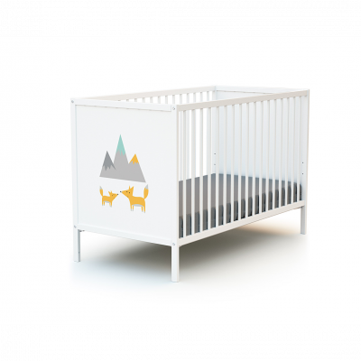 WEBABY  - Lit b&eacute;b&eacute; &agrave; panneaux Renard Blanc