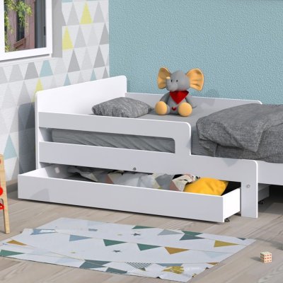 LE QUAI DES AFFAIRES WEBER INDUSTRIES Tiroir de Rangement pour Lit &Eacute;volutif sur roulettes Zou, Blanc, 130cm x L59cm