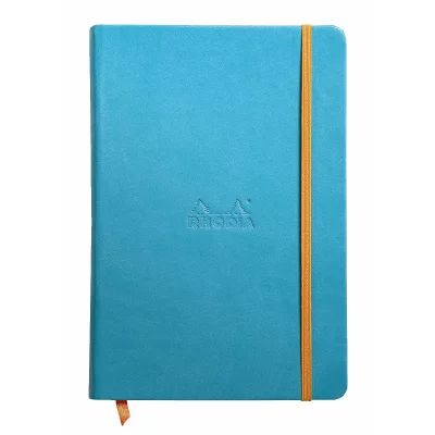 RHODIA Webnotebook A5 TURQUOISE 192p LIG pap ivoire 90g ferm. &eacute;last.