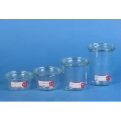 WECK  - Rundrandglas Sturz 0,5 l 4er Tray mit Deckel, Ring und Klammern