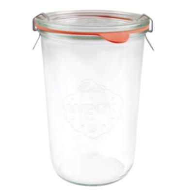 WECK  rundrandglas sturz 0,75 l 4er tray mit deckel, ring und klammern