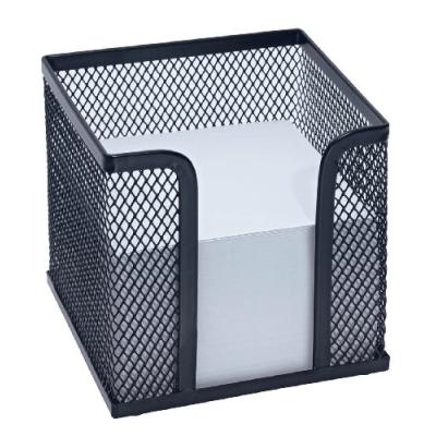 Wedo Bloc cube avec bo&icirc;tier 'Office', fil m&eacute;tallique, noir - Lot de 2