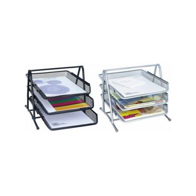 WEDO  Corbeille A Courrier Office, 3 Compartiments, Noir, En