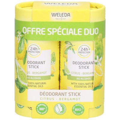 WELEDA  D&eacute;odorant Stick Citrus Bergamot 2x50 Grammes
