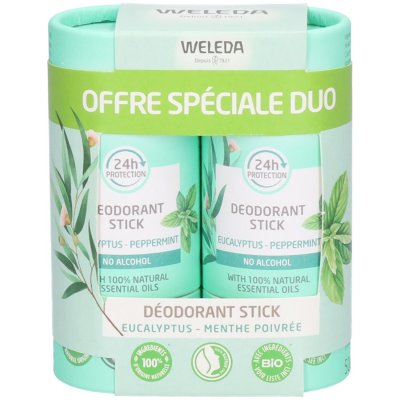 WELEDA  D&eacute;odorant Stick Eucalyptus Peppermint 2x50 Grammes