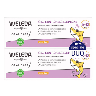 WELEDA  Gel Dentifrice Junior 6-12 Ans avec Fluor 2x50 ml