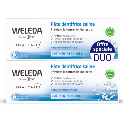 WELEDA  Soin Bucco-Dentaire P&acirc;te Dentifrice Saline Lot de 2 x 75ml