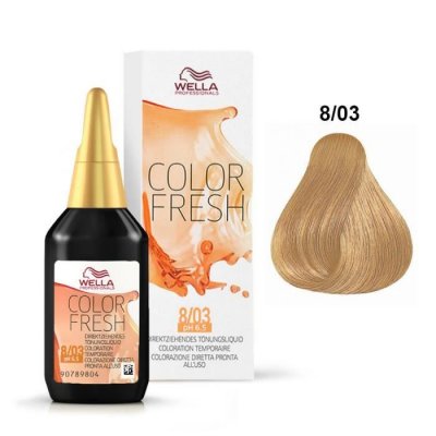WELLA  Color Fresh pH 6.5 - Acid 8/03 blond clair naturel dor&eacute;, 75 ml