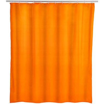 WENKO  20039100 rideau de douche en textile orange anti moisissure 180x200 cm