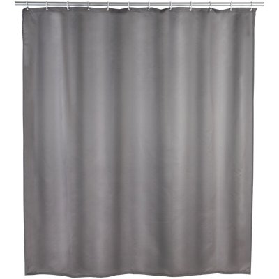 WENKO  20044100 rideau de douche en textile gris anti moisissure 180x200 cm