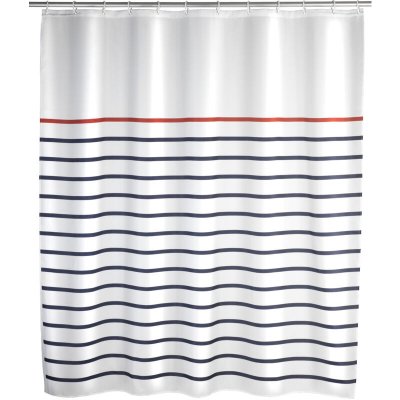 WENKO  20964100 rideau de douche 180x200 marine blanc