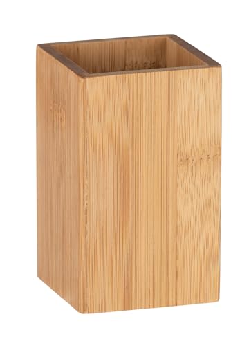 WENKO  23983100 gobelet &agrave; dents padua, bambou, 7 x 11 x 7 cm, marron