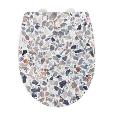 WENKO  - Abattant WC thermoplast design Terrazzo - Gris - Terrazzo