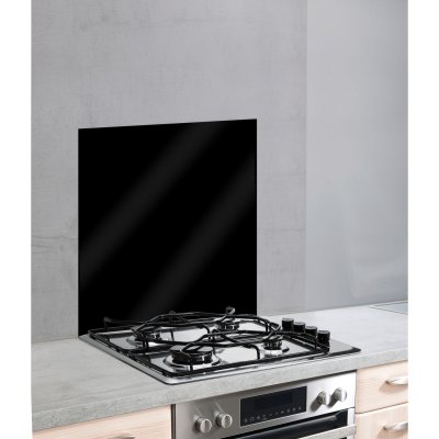 WENKO  - Fond de hotte en verre tremp&eacute; - L. 60 x H. 70 cm - Noir