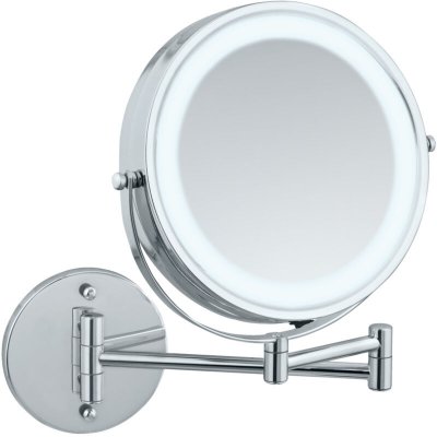 WENKO  - Miroir grossissant lumineux, led, x5, fixation miroir sans percer Power-Loc&reg;, Lumi