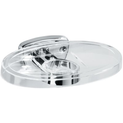 WENKO  Porte-savon Basic acier inox - amovible, Acier inoxydable, 17.5 x 5.5 x 11.5 cm, Brillant