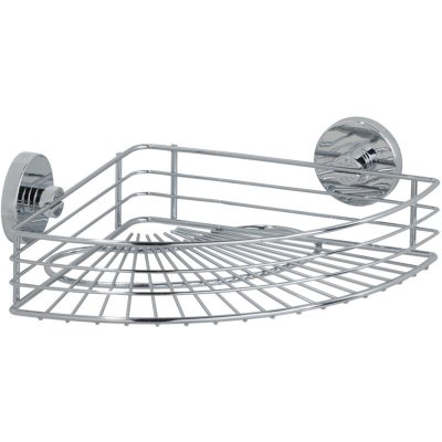 WENKO  Vacuum-Loc&reg; &eacute;tag&egrave;re d'angle Bari - fixer sans percer, Acier, 35 x 9 x 22.5 cm, Chrom&eacute;