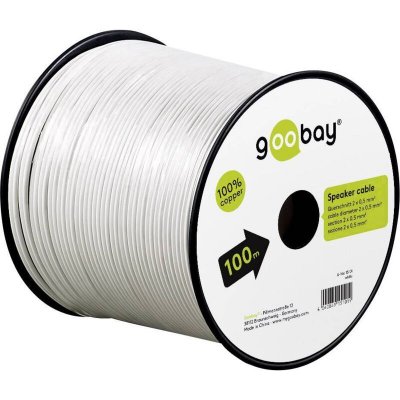 GOOBAY Wentronic 10m 2x 0.5mm C&acirc;ble pour enceinte - Blanc
